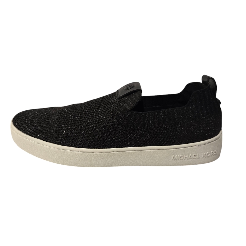 Michael Kors Black White Knit Loafers 7.5